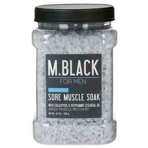 M. Black For Men Sore Muscle Soak Bath Salt Peppermint Eucalyptus Oil 42-Oz NEW